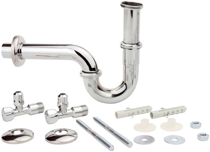 KIRCHHOFF, Kirchhoff Siphon, (Set), für Waschbecken, Kirchhoff Siphon, (Set), Ablaufgarnitur für Waschtisch inkl. Eckventil 1/2