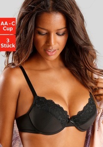 PETITE FLEUR, petite fleur Push-up-BH, (Packung, 3 Stück), mit Bügel, Dessous, 