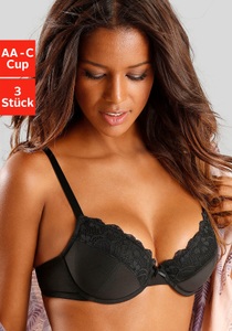 PETITE FLEUR, petite fleur Push-up-BH, (Packung, 3 Stück), mit Bügel, Dessous, 