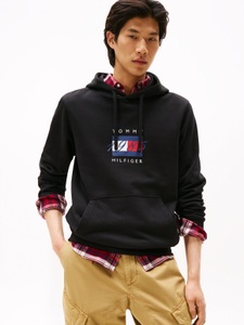 Tommy Hilfiger Kapuzensweatshirt »LINEAR FLAG GRAPHIC« Regular Fit, Hoodie, Kapuze mit Tunnelzug