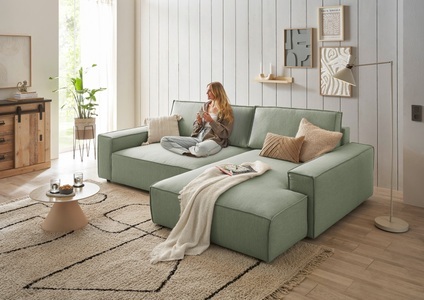 HOME AFFAIRE, Home affaire Ecksofa »NEU: SHERWOOD XXL 284, Big-Sofa L-Form, tiefe Sitzfläche 95 cm, Cord«, Recamiere rechts/links, als Schlafsofa stellbar, Cord u. Leinenoptik, Home affaire Ecksofa »NEU: SHERWOOD XXL 284, Big-Sofa L-Form, tiefe Sitzfläche 95 cm, Cord« Recamiere rechts/links, als Schlafsofa stellbar, Cord u. Leinenoptik