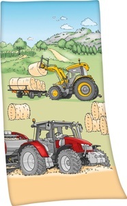 babybest®, babybest® Badetuch Traktor 75 x 150 cm, Herding Young Collection Badetuch »Traktor«, (1 St., Badetuch 75 x 150 cm), hochfarbig bedruckt