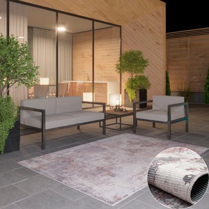 HOME AFFAIRE, Myflair Möbel & Accessoires Teppich »Kollektion Avery«, rechteckig, 2 mm Höhe, Flachgewebe, waschbar bis 30 Grad, besonders weich durch Microfaser, ideal im Wohnzimmer, Schlafzimmer, Esszimmer & Küche, Indoor & Outdoor geeignet, Home affaire Teppich »Mülenen«, rechteckig, 10 mm Höhe, Kurzflor, modernes Design, waschbar, In- und Outdoor geeignet