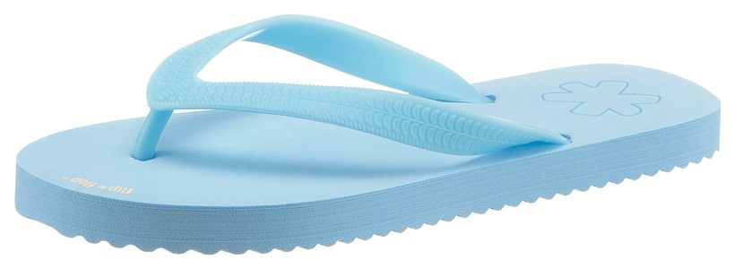 Flip Flop, Original Flip-Flops aus Softmaterial Damen hellblau, Flip Flop Zehentrenner, Sommerschuh, Poolsildes, frei von tierischen Bestandteilen