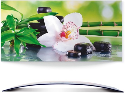 Artland, Artland Wandbild »Spa Steine Bambus Zweige Orchidee«, Artland Wandbild »Spa Steine Bambus Zweige Orchidee«, Zen, (1 St.), 3D Optik gebogen