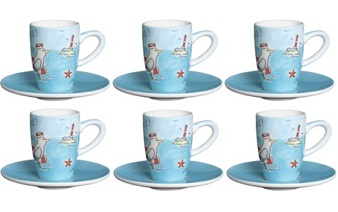 Mila, Mila Espressotasse »Ahoi 60 ml«, (6 tlg.), 