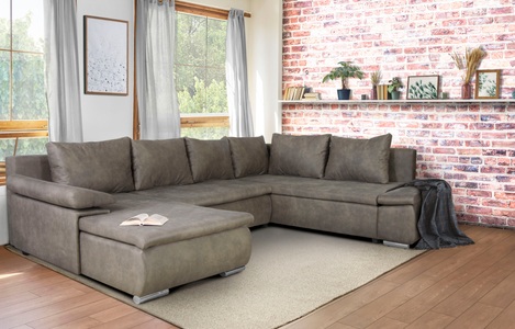Home affaire Wohnlandschaft »Acra«, mit Bettfunktion und Bettkasten, in Mattenoptik