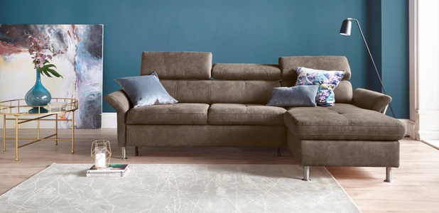 exxpo - sofa fashion, exxpo - sofa fashion Ecksofa, inkl. Kopf- bzw. Rückenverstellung, wahlweise mit Bettfunktion und Bettkasten