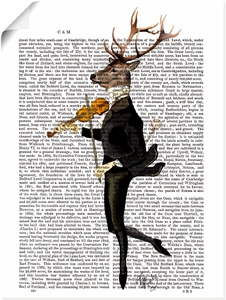 Artland, Artland Wandbild »Tanzender Hirsch mit Violine«, Artland Wandbild »Tanzender Hirsch mit Violine«, Humor, (1 St.), als Leinwandbild, Poster, Wandaufkleber in verschied. Grössen
