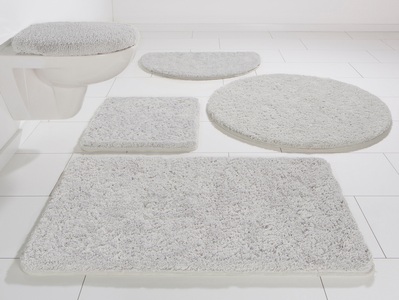 KiNZLER Badematte »Chaozhou«, Höhe 20 mm, rutschhemmend beschichtet, fussbodenheizungsgeeignet, Badteppich, Uni Farben, rechteckig, rund & als 2-tlg. Set erhältlich