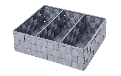 Wenko, Wenko Aufbewahrungskorb Adria mit Griff, WENKO Aufbewahrungskorb »Adria 32 x 21 x 10 cm, Grau«, (1 St.)