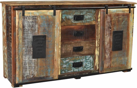 SIT, SIT Sideboard »Jupiter« aus recyceltem Altholz, Sideboard Merkur natur bunt 150x81