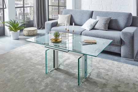VIERHAUS, Vierhaus Couchtisch, Höhenverstellbar und ausziehbar, Vierhaus Couchtisch »Vardis«, Glas, ausziehbar und höhenverstellbar durch Ilse Mechanik