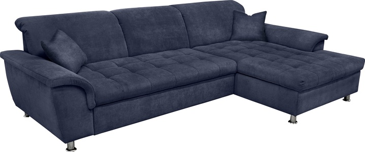 DOMO collection, DOMO collection Ecksofa, DOMO collection Ecksofa »Franzi Steppung im Sitzbereich B7T/H: 278/162/80 cm, L-Form« wahlweise mit Bettfunktion, Bettkasten und Kopfteilverstellung