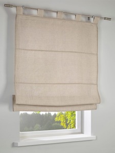 heine home, Raffrollo, Kutti Raffrollo »Metis Leinen«, mit Schlaufen, freihängend, einfarbig, blickdicht, Schlaufenrollo, 100% reines Leinen