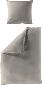 BIERBAUM Bettwäsche »Elegant uni«, (3 tlg.), Mako-Satin, 100 % Baumwolle, Uni, pflegeleicht