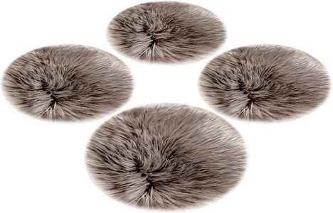 HOME AFFAIRE, Home affaire Sitzkissen »Dena«, Home affaire Sitzkissen »Sitzauflage Dena«, 4er Set, Kunstfell, rund, Ø 35 cm, Esszimmer, Wohnzimmer