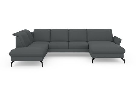 sit&more Wohnlandschaft »Fashion«, wahlweise mit Kopfteilverstellung und Vorziehsitz, motorisch, mit schwarzen Metallfüssen