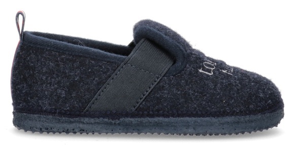 Tommy Hilfiger, Tommy Hilfiger Hausschuh »INDOOR SLIPPER BLUE«, mit gestreifter Anziehlasche, 