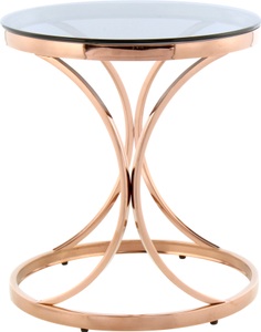 Kayoom, Kayoom Beistelltisch »Beistelltisch Weyda 225«, filigranes Design, Kayoom Beistelltisch »Weyda 225, in eleganter Gestaltung,runde Tischplatte aus Glas«, (1 St.), Glamouröses Design, hochwertige Verarbeitung, Hingucker-Gestell