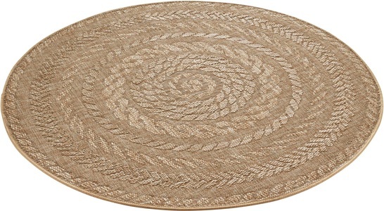 BOUGARI, Teppich, »Almendro«, bougari, rund, Höhe 6 mm, maschinell gewebt, NORTHRUGS Teppich »Almendro«, rund, 6 mm Höhe, Sisal Optik, Robust, Pflegeleicht, Flachgewebe