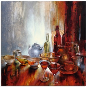Artland, Artland Glasbild »Stillleben mit grauer Teekanne«, Artland Glasbild »Stillleben mit grauer Teekanne«, Geschirr & Besteck, (1 St.), in verschiedenen Grössen