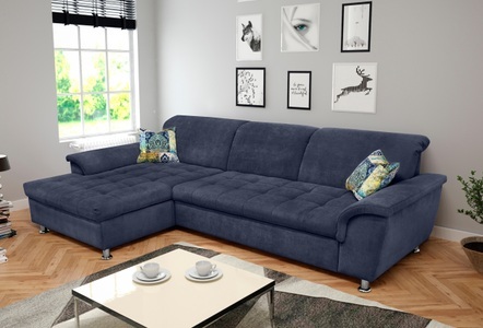 DOMO collection, DOMO collection Ecksofa, DOMO collection Ecksofa »Franzi Steppung im Sitzbereich B7T/H: 278/162/80 cm, L-Form« wahlweise mit Bettfunktion, Bettkasten und Kopfteilverstellung