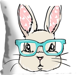 queence Dekokissen »Leandros«, (1 St.), mit einem Hasen mit Brille