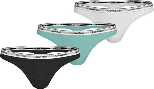 Calvin Klein Underwear Tanga »3 PACK THONG (LOW-RISE)«, (3 St.), String low waist mit Logobund
