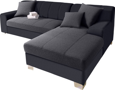 INOSIGN, INOSIGN Ecksofa, wahlweise mit Bettfunktion, INOSIGN Ecksofa »Turah incl. Zierkissen, moderne Steppung, auch in Leder«, wahlweise mit Bettfunktion, Schlafsofa, B/T/H: 239/152/75 cm, L-Form
