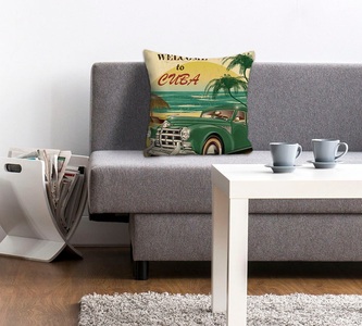 queence Dekokissen »Welcome to Cuba«, (1 St.), mit Schriftzug und Auto