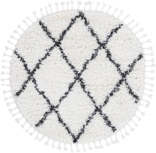 carpetfine Hochflor-Teppich »Eddy«, rund, 30 mm Höhe, Mit Fransen, Wohnzimmer
