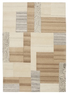 THEKO EXKLUSIV, Wollteppich, »Lola«, Theko Exklusiv, rechteckig, Höhe 12 mm, handgetuftet, THEKO Wollteppich »Lola, Wolle, handgearbeitet, Patchwork Design, handgetuftet«, rechteckig, 12 mm Höhe, Wohnzimmer, Schlafzimmer, Esszimmer, auch als Läufer und rund