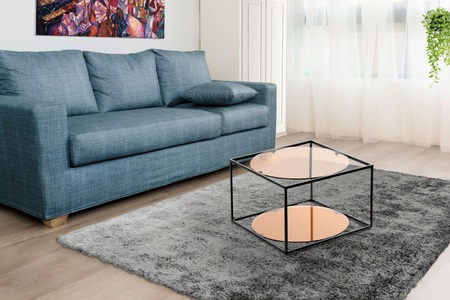 Kayoom, Kayoom Beistelltisch »Cody«, Kayoom Beistelltisch »Cody, Beistelltisch in Würfelform, offenes, modernes Design«, (1 St.), moderne Kubusform mit runden Ablageflächen aus Glas