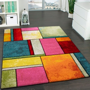 Paco Home Teppich »Brilliance 661«, rechteckig, 18 mm Höhe, Kurzflor, modernes 3D-Patchwork Design, ideal im Wohnzimmer & Schlafzimmer