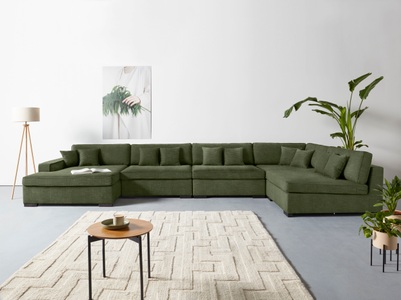 Guido Maria Kretschmer Home&Living, Guido Maria Kretschmer Home&Living Wohnlandschaft »Skara XXL«, Lounge-Sofa XXL mit Federkern-Polsterung, in vielen Bezugsvarianten, auch recycelt, Home affaire Wohnlandschaft »Skara XXL U-Form« Lounge-Sofa XXL mit Federkern-Polsterung, in vielen Bezugsvarianten