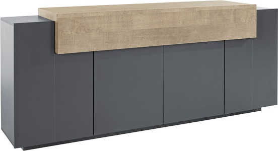 TECNOS, Tecnos Sideboard »Coro«, Breite ca. 200 cm, INOSIGN Sideboard »Coro, Kommode, Schrank, Kredenz, grifflos mit Einlegeböden«, 1 klappe,4 Türen, Doppeltiefe, B/T/H 200x45x85,6cm