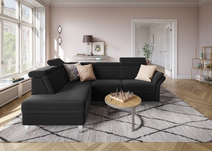 SIT&MORE, sit&more Ecksofa, sit&more Ecksofa »Vincenzo L-Form«, inklusive Kopfteilverstellung, wahlweise mit Bettfunktion, Bettkasten
