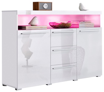 undefined, Sideboard, Breite 132 cm, INOSIGN Sideboard »India,Breite 132cm stilvolle Anrichte mit 2Türen, 3 Schubladen«, Kommode viel Stauraum, Einlegeböden verstellbar,ohne Beleuchtung