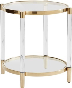 LEONIQUE, Leonique Beistelltisch »Ceadda«, mit Metallbeinen und einer Glastischplatte, in 2 Farben, Breite 61 cm, Leonique Beistelltisch »Ceadda«, mit Metallbeinen und einer Glastischplatte, in 2 Farben, Breite 61 cm