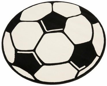 Hanse Home, Kinder-Teppich, Ecorepublic Home, »Fussball«, Hanse Home, gewebt, HANSE Home Kinderteppich »Fussball«, rund, 10 mm Höhe, Kinder-Teppich, Rutschfest, Kurzflor, Fussball, Kinderzimmer, Spiel