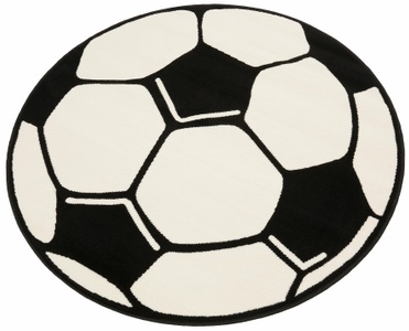 Hanse Home, Kinder-Teppich, Ecorepublic Home, »Fussball«, Hanse Home, gewebt, HANSE Home Kinderteppich »Fussball«, rund, 10 mm Höhe, Kinder-Teppich, Rutschfest, Kurzflor, Fussball, Kinderzimmer, Spiel