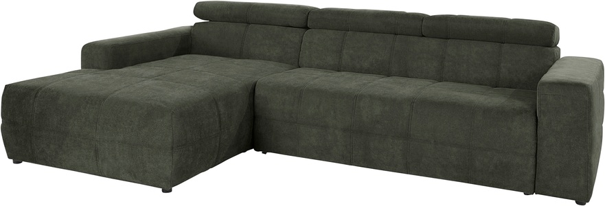 DOMO collection, DOMO collection Ecksofa, DOMO collection Ecksofa »Brandon grosse Ausführung B/T/H: 289/177/80 cm, auch in Leder und Cord«, mit Kopfteilverstellung, wahlweise Sitztiefenverstellung, L-Form