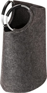 Pieperconcept, pieperconcept Wäschesack »Taske«, (1 St.), XXXLutz Wäschesack , Taske , Grau, Schwarz, Alufarben , Metall, Kunststoff, Textil , 45x70x33 cm , matt,Filz , strapazierfähig , 000595002801