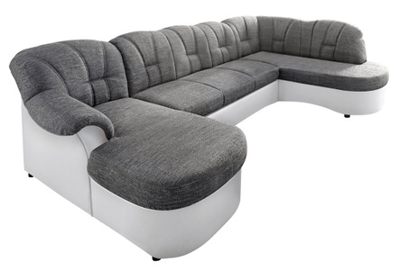 DOMO collection, DOMO collection Wohnlandschaft, DOMO collection Wohnlandschaft »Flores auch in Leder-Bezug, B/T/H: 293/180/86 cm, U-Form« wahlw. mit Bettfunktion, wahlw. mit Federkern, Unser Dauertiefpreis