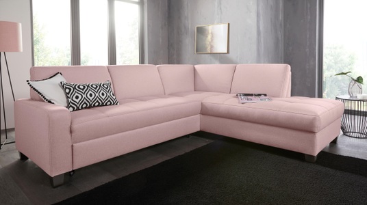 DOMO collection, DOMO collection Ecksofa, DOMO collection Ecksofa »Florentina L-Form«, wahlweise mit Bettfunktion, mit Kontrastnaht