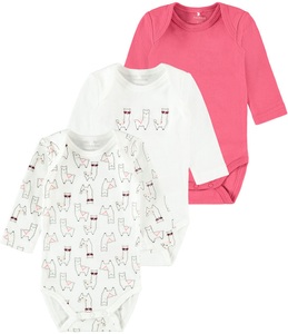 Name It, name it Langarmbody NBFBODY - ALPAKA 3er-Pack in rot/weiß in Gr. 62, 