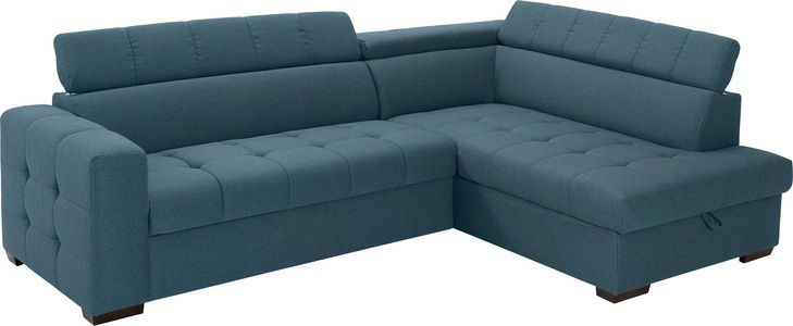 exxpo - sofa fashion, exxpo - sofa fashion Ecksofa, Steppung im Sitzbereich, Wahlweise mit Bettfunktion und Bettkasten, inklusive 3 verstellbaren Kopfstützen, exxpo - sofa fashion Ecksofa »Otusso, L-Form«, Steppung im Sitzbereich, wahlw. mit Bettfunktion u. Bettkasten