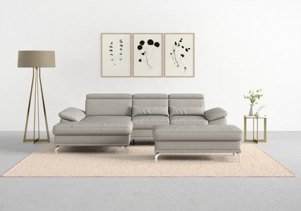 SIT&MORE, sit&more Ecksofa »Cabrio«, mit Sitztiefen- und Armteilverstellung sowie Federkern, 2 Nierenkissen, sit&more Ecksofa »Cabrio L-Form, B: 295 cm, mit Sitztiefen-, Arm- & Kopfteilverstellung« 2 Nierenkissen, Federkern, optional Bettfunktion und Stauraum