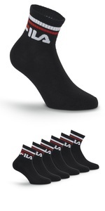 FILA, Fila Sportsocken, (Packung, 6 Paar), Klassische Tennis-Sportsocken, Fila Sportsocken »UNISEX QUARTER PLAIN SOCKS« 6er Pack, 6 Paar tlg. mit Logo-Schriftzug
